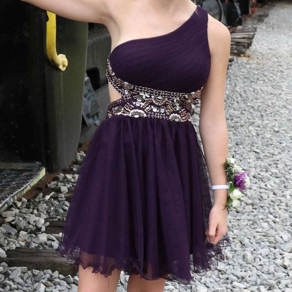 Deep Purple Short Semi-formal Dress | Cocktail Dress | Homecoming Dress